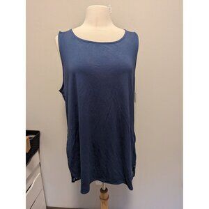New Tangerine Ladies Sleeveless Tank Top XXL Blue Print Casual Lightweight
